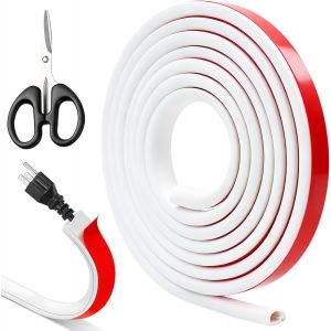 MEVRONISSHOP-4m Goulotte Passe Cable Mural, Goulotte Demi-Ronde Flexible en Silicone avec 1 Ciseaux Baguette Cache Fil Electrique Mural Blanc pour Dissimuler et Prot&eacute;ger Les C&acirc;bles - Neuf