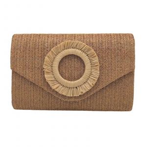 Sac a main en paille pour femme, pochette d'ete, sac de plage en paille, sac enveloppe tisse, sac a bandouliere en paille, sac de soiree - Neuf