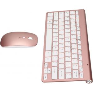 LETNERNY-Clavier Sans Fil, Clavier D'Ordinateur Avec Revêtement Uv (Or Rose) - Neuf