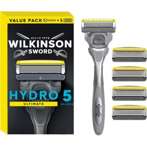 Letnerny-Hydro 5 Ultimate Rasoir Pour Homme | Technologie Antichoc | Gel Hydratant & Lame De Précision | 1 Manche De Rasoir + 5 Recharges De Lames - Neuf