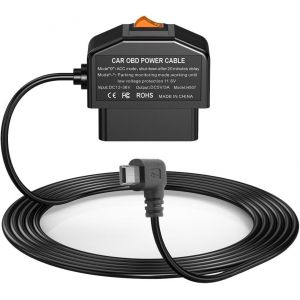 Dash Cam Hardwire Kit, Mini/Micro USB Câble Rigide Kit de Voiture, DC 12V- 24V à 5V, Viens avec ACU/ACS/ACN Mini/ACZ Micro 2Fusible, Protection de Drain de Batterie Réelle de 11.6V - Neuf