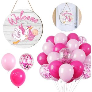 CAUC-32 Pi&egrave;ces Welcome Baby Bienvenue Bebe Bienvenue Welcome Home Ballon Gender Reveal Panneau de Bienvenue Baby M&auml;dchen Dekoration D&eacute;coration de Chambre de B&eacute;b&eacute; D&eacute;coration de F&ecirc;te d'Anniversaire - Neuf
