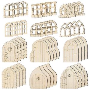 Porte de f&eacute;e Portes de jardin en bois Artisanat Mini fen&ecirc;tre F&eacute;e Maison Kit - Neuf