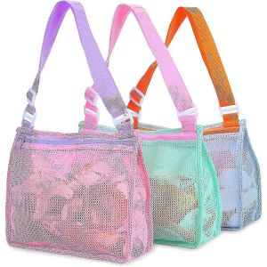 Jouet de plage Mesh Sac de plage Enfants Shell Collecte Sac de collecte Sable de plage Jouet Sacs pour tenir des coquilles Jouets de plage San - Neuf
