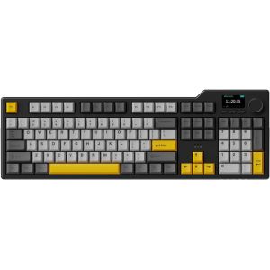 LETNERNY-Ak35I V3 Clavier D'Espacement Rvb Pleine Taille | Superbe Clavier De Jeu Pc Bluetooth/2,4 G/Filaire 8 000 Mah (Noir Gris, Avec Écran) - Neuf