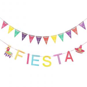 2pcs Mexicain Thème Décoratif Guirlande Fiesta Fête Bannière Suspendu Ornement - Neuf