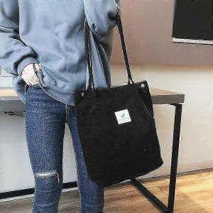 Sacs &agrave; bandouli&egrave;re pour femmes, cabas en velours c&ocirc;tel&eacute;, sacs vintage de plage, sacs de courses r&eacute;utilisables pour &eacute;tudiantes - Neuf