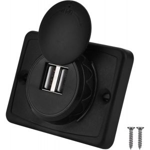 LORANKA-Prise USB Encastrable, Double USB 12-24V 3.1A avec LED Bleue pour Voiture Camping-Car Bateau Bus V&eacute;hicule R&eacute;cr&eacute;atif avec Vis de Fixation en ABS Ignifuge - Neuf