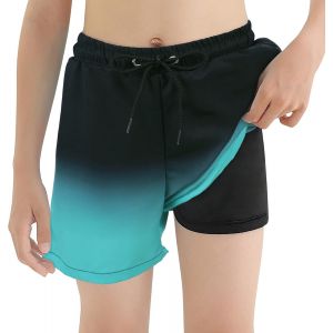 Short De Bain Pour Homme-Short De Bain Pour Garçon-Short De Bain Pour Garçon,Dégradé Noir Et Bleu,5-6 Ans - Neuf
