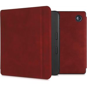 Guop-Coque Liseuse Compatible Avec Tolino Vision 6 - Coque À Rabat Magnétique En Simili Cuir Pour Liseuse - Rouge Foncé - Neuf