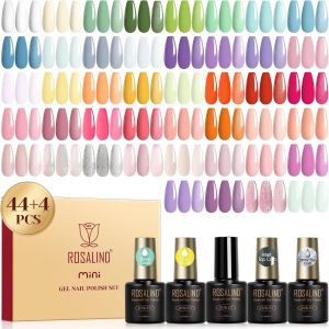 Vernis Semi Permanent, 48pcs Pastel Blanc Jaune Vert Bleu Violet Couleurs Vernis Gel Semi Permanent, Mini Uv/Led Orange Nude Vernis À Ongles Semi-Permanent Printemps D'été Kit - Neuf