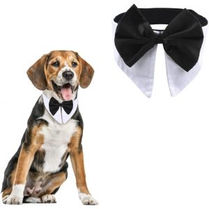 Collier Formel Avec Noeud Papillon Pour Animal Domestique, 1 Pi&egrave;ce Tux Blanc, Collier R&eacute;glable Avec Noeud Papillon Pour Chiens, Chats, Mariage, Anniversaire, Tour De Cou De 73,6 &Agrave; 78,7 Cm - Neuf