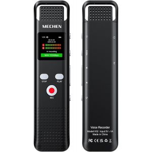 Dictaphone 128 Go avec reconnaissance vocale,1536 kbps avec lecteur MP3,qualité sonore HD,réduction du bruit,enregistreur vocal pour conférence,réunion.[V40] - Neuf