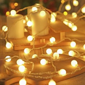 KAL-Guirlande Lumineuse Exterieure, 6M 40Led Guirlande Guinguette Exterieur, Etanche, Pour Décoration Jardin, Balcon, Cour, Mariage - Neuf