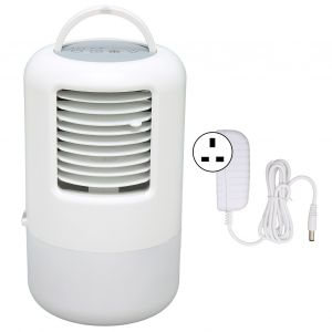 Climatiseur Portable Avec Veilleuse, Reservoir De 500 Ml, Fonction De Minuterie, Faible Bruit, 3 Vitesses, Ventilateur, Prise 100-240 V (Uk) - Neuf