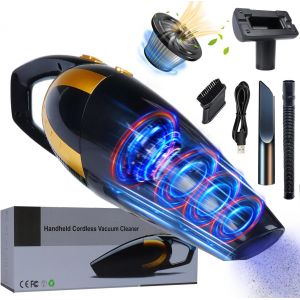 Aspirateur Voiture,16000PA Aspirateur a Main sans Fil Puissant, Portable Mini Multifonctionnel Rechargeable Humide et Sec Aspirateur de Table avec Filtre en Acier Inoxydable pour Maison Bureau,Noir - Neuf