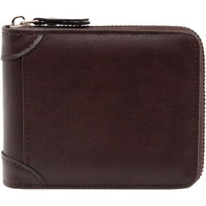 Portefeuille Homme En Cuir Avec Blocage Rfid,Grand Capacite Bifold Fermeture &Eacute;clair Porte-Monnaie Avec Porte Carte Bancaire,Poche &Agrave; Monnaie (Caf&eacute;) - Neuf