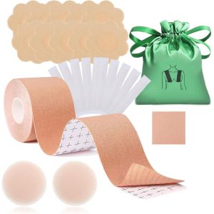 Scotch Breast Tape Bra,Boob Tape Breast Tape,Backless Bra Nipple Cover,Beige,One Size - Neuf