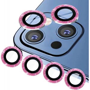 Kal-Pcs Compatible Avec Iphone 13 Caméra Protection Et Iphone 13 Mini Caméra Protecteur (6,1/5,1 Pouces), Photo Arrière Couvercle De Lentille Bling, (Rose) - Neuf