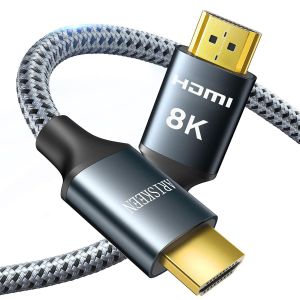 KALANKA-Câble HDMI 2.1 8K 2.5M, 48Gbps Câble HDMI Tressé en Nylon Haute Vitesse, Prend en Charge 8K@60HZ, 4K@120Hz, Compatible avec PS5/4 TV Switch Monitor Blu-ray Soundbar - Neuf