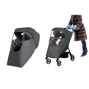 Housse De Protection Universelle Pour Poussette D'hiver - Protection Pare-Brise Et Pluie Pour B&eacute;b&eacute; - Gris - Neuf