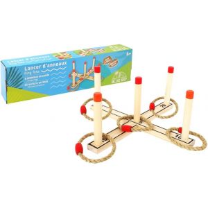 Eryi-Blue Sky - Lancé D'anneaux - Jeu De Plein Air - 049064z - Beige - 2 À 6 Joueurs - Bois - 36 Cm X 36 Cm - Jeu Pour Enfant - Jeu De Société - Jeu D'adresse - À Partir De 6 Ans - Neuf