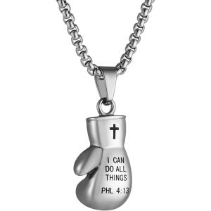 Trahoo-Collier Avec Pendentif En Forme De Gant De Boxe Punk En Acier Inoxydable Pour Homme Et Femme - Neuf