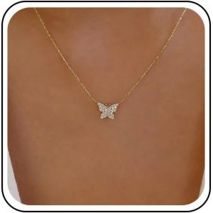 Collier Tour De Cou Papillon En Cristal Boho Collier Pendentif Papillon En Or Collier Papillon En Strass Collier Papillon En Pav&eacute; Cz Collier Papillon En Cristal &Eacute;tincelant Collier Cha&icirc;ne Papill - Neuf