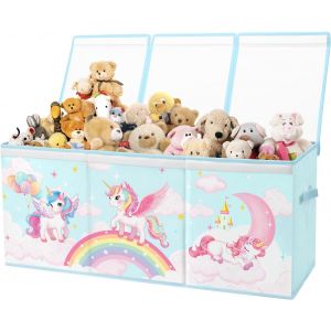 Subzonal-Bo&icirc;te Rangement Coffre De Jouet,Grand Bo&icirc;te &Agrave; Jouets Avec Couvercle Et Poign&eacute;es Pour Enfants Gar&ccedil;ons Filles,Pliable Bo&icirc;te De Rangement Adapt&eacute;e Aux Chambre, Salle De Jeux,Licorne Arc-En-Ciel - Neuf