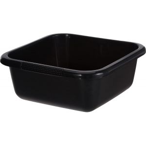 Eryi-Bassine Carrée 10l - Grande Cuvette Pour Ménage,Cuisine, Bains De Pieds, Pédicure - Bac De Lavage Pratique Et Empilable - Pour Linge Vaisselle Légumes - 35 X 35 X 12 Cm - Grisanthracite - Neuf