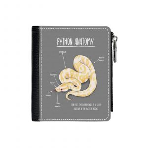 Portefeuille Anatomie du python albinos_1142 Compact en Simili-Cuir PU Porte-Cartes avec Fermeture Éclair Multi-Poches Unisexe Homme Femme Ad - Neuf