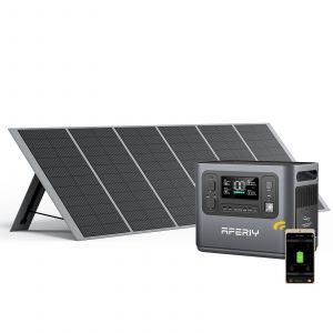 Generateur Electrique Portable 1200W avec Panneau Solaire 400W, 1008Wh Batteries LiFePO4, Sorties AC 220V-240V, Panneau Solaire Pliable avec Ports USB, IP65 - Neuf