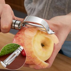 Hjlian Eplucheur Multifonction Pour Fruits Et Legumes, Outil D'epluchage De Carottes Et De Pommes De Terre Pour La Cuisine A Domicile (Type Coude) - Neuf