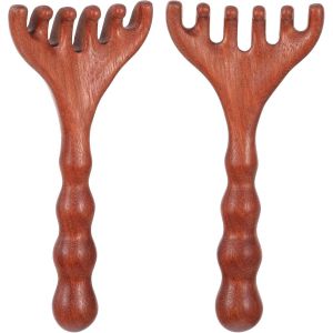 Kal-Lot De 2 Peignes De Massage En Bois Pour La Relaxation Profonde Et La R&eacute;duction Du Stress - Outil De Massage Du Cuir Chevelu Portable - Gua Sha - Outil &Agrave; Cinq Griffes - Cadeau Pour La F&ecirc;te Des P&egrave; - Neuf