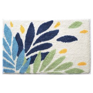 Tapis De Bain Tapis De 31.5x19.7 Pouces Vert des Feuilles Non-Slip en Microfibres Doux Tapis de Bain en Peluche Absorbant pour Baignoire Douche Lavabo - Neuf