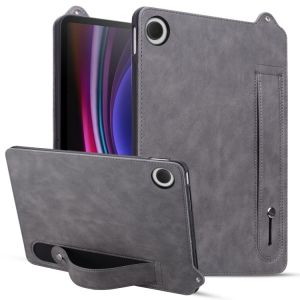 &Eacute;tui en TPU et cuir pour Samsung Galaxy Tab A9+ / A11+ avec bracelet, Gris - Neuf