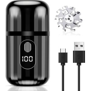 Mini Rasoir ?Lectrique Homme, Rasoir ?Lectrique De Voyage Avec ?Cran Lcd, Usb Rechargeable Rasoir De Poche Portable Pour Maison, Bureau, Affaires - Neuf