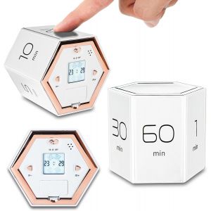 Minuteur De Cuisine Numérique (Blanc 1-5-10-25-30-60), Minuteur Magnétique Pomodoro, Chronomètre À Gravité, Horloge, Pour Cuisiner, Étudier, Travailler, Réunions, Sport, Yoga - Neuf