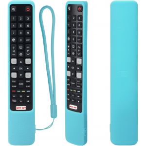 Étui de Protection en Silicone pour RCA TCL Télécommande,RC802N 43P20US 43S6000FS 55X2US 65P20US,Housse Coque pour RCA TCL Télécommande,Antidérapage,Antisismique,Lavable (Bleu Lumineux) - Neuf