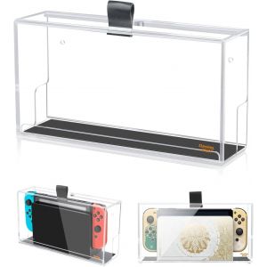 Eryi-Manchon De Quai En Acrylique Transparent Vitrine Murale Compatible Avec Nintendo Switch Oled Kit De Montage Mural Cache Anti-Poussière Compatible Avec Interrupteur - Neuf