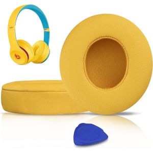 Replacement Ear Pads for Beats Solo 2 & Solo 3 Wireless Over-Ear Headphones, Protein Leather Covered Earmuffs, Noise Cancelling Memory Foam - Neuf
