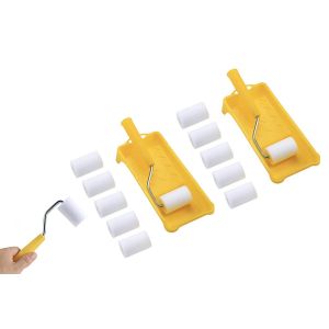 Kit de mini-rouleaux &agrave; peinture avec rouleaux en mousse, bacs et poign&eacute;es pour petits projets de peinture - Neuf