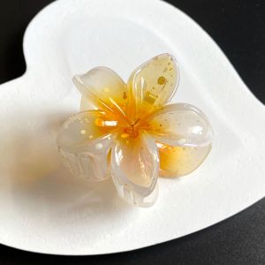 Pince À Cheveux En Forme De Fleur, Pince À Cheveux À Forte Adhérence, Accessoire De Fixation De Cheveux Décoratif Pour Tête Arrière De Douche-Jaune - Neuf