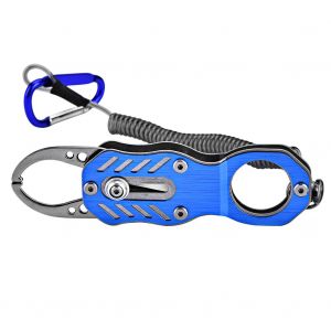 Poignee De Peche Portable En Alliage D'aluminium Avec Gachette Et Verrouillage (Bleu) - Neuf