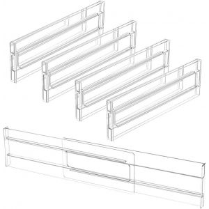Eryi-4 Pcs Separateur Tiroirs Reglable En Plastique 27.5-52cm Organisateur Diviseurs De Tiroir Réglable Organisateur Rangement Tiroir Bureau Organisateur Pour Tiroir De Bureau - Neuf