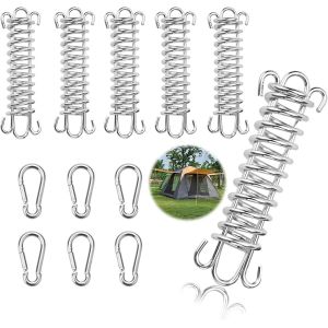 Eryi-6 Pièces Boucles À Ressort Pour Tente Tendeur Ressort Ressort En Acier Pour Auvent Tendeur Voile Ombrage Pour Le Camping En Plein Air Randonnée Voyage Pique Nique Tente De Plage Auvent - Neuf