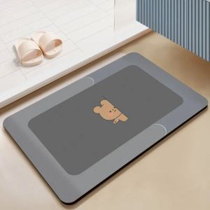 Tapis de bain imprimé dauphin mignon,tapis de douche Super absorbant,antidérapant,dessin imprimé,boue de diatomée,décoration de salle de maison - Type 30x40cm-Diatom mud #U - Neuf