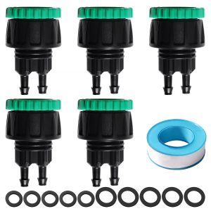 5 Pièces G1/2 G3/4 à 4/7 mm Adaptateur de Micro Irrigation, 2 Voies Micro Irrigation Raccord Rapide Convient, Raccords D'irrigation pour l'agriculture, pour Pelouses, Jardins - Neuf