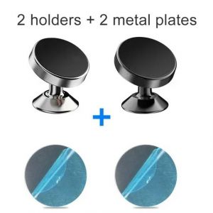 Support De Téléphone Magnétique Pour Voiture Support De Téléphone De Voiture Universel Pour Iphone Xiaomi Huawei Samsung Tableau De Bord Mural Autocollant Magnétique De Voiture-Black Silver-Rotate- - Neuf