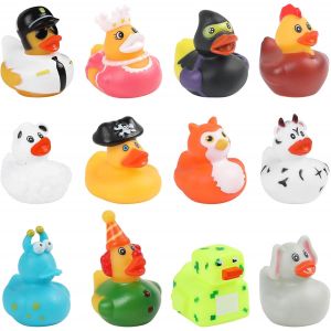 KALANKA-12pcs Caoutchouc Canard Mignon Petit Canard Etrange Flottant Jouet de Bain Jouet de Divertissement Aquatique pour Enfants - Neuf